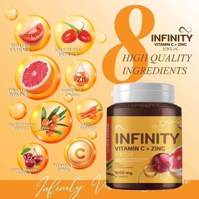 ⁦Gluta Infinity Vitamin C & Zinc 1000mg⁩ - الصورة ⁦2⁩