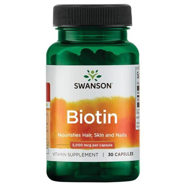 Swanson, Biotin, 5,000 mcg, 30 Capsules