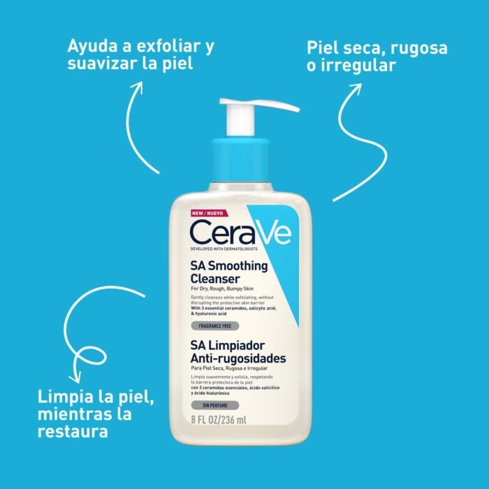 ⁦CeraVe SA Smoothing Cream & Lotion for Dry, Rough, Bumpy Skin⁩ - الصورة ⁦4⁩