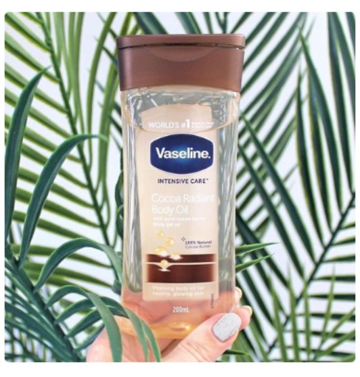 ⁦Vaseline Intensive Care Body Gel Oil, Cocoa Radiant, 6.8 oz 200ml⁩ - الصورة ⁦3⁩