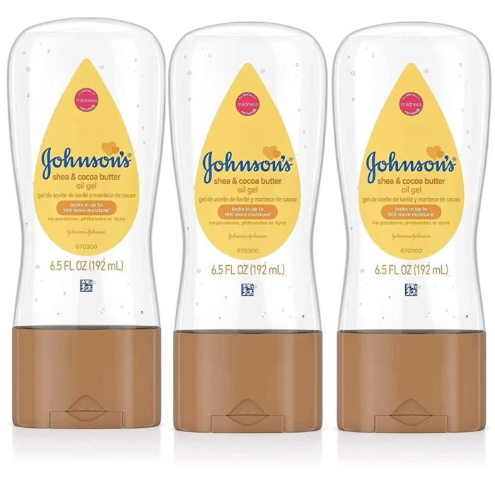 ⁦Johnsons Baby Body Moisturizing Oil Gel with Shea & Cocoa Butter, Nourishes, 6.5 fl oz⁩ - الصورة ⁦3⁩