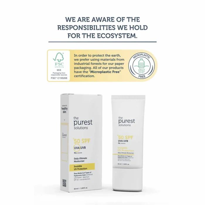 ⁦The Purest Solutions Invisible UVA/UVB Sunscreen SPF 50 for Normal Skin, 50ml⁩ - الصورة ⁦2⁩