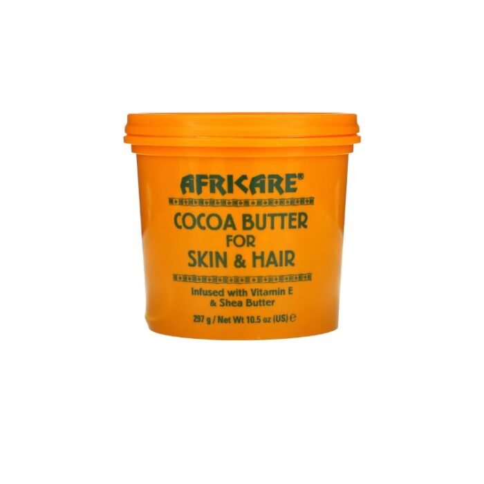 Africare Cocoa Butter 10.5 Oz - for Skin and Hair - Enriched With Vitamin E and Shea Butter