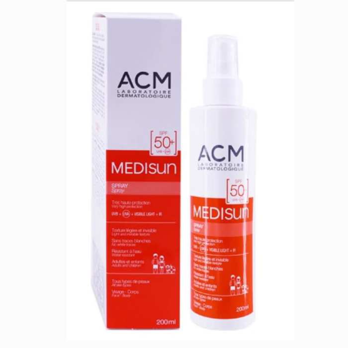 ACM Medisun Sun Protection Spray SPF50+ with Infrared and Visible Light Protection for Adults and Children 200ml