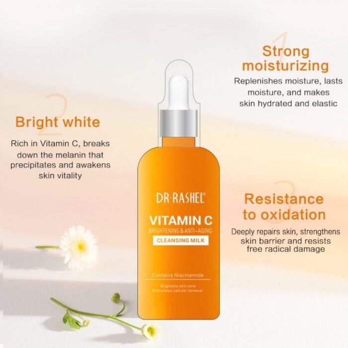⁦Dr-Rashel Vitamin C Brightening and Anti Aging Cleaning Milk⁩ - الصورة ⁦2⁩