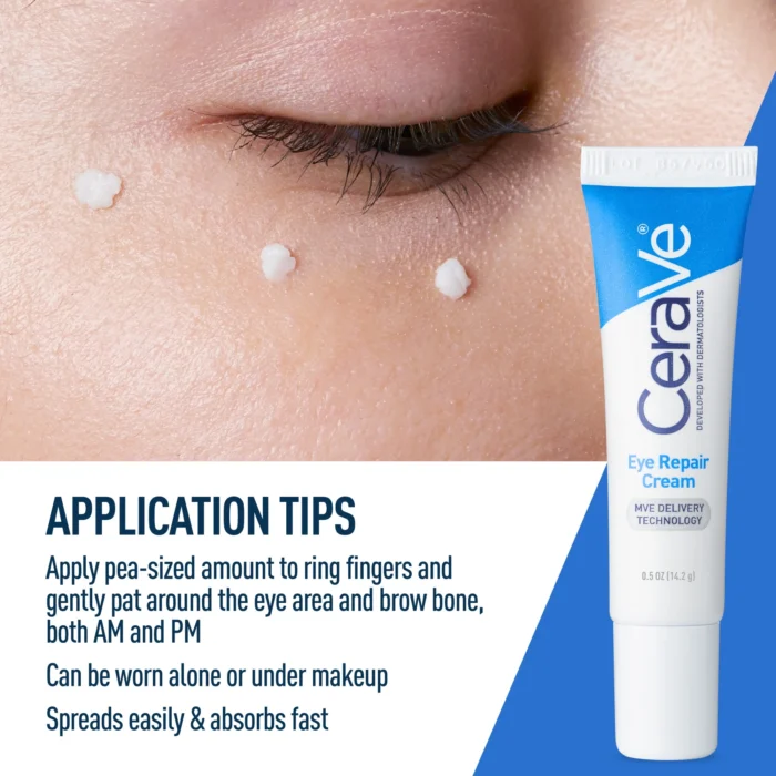 ⁦CeraVe Eye Repair Cream | Under Eye Cream For Puffiness And Bags Under Eyes⁩ - الصورة ⁦2⁩