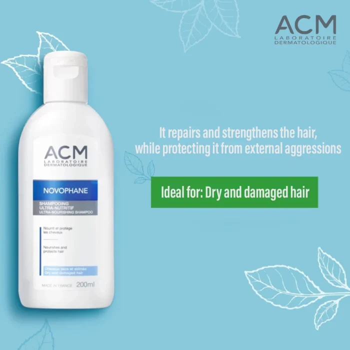 ⁦ACM Novophane Ultra Nourishing Shampoo for Dry and Damaged Hair, 200ml⁩ - الصورة ⁦2⁩