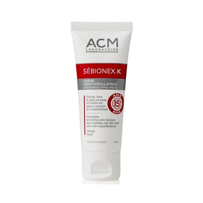 ACM Sebionex K cream exfoliates smooths mattifies imperfection oily skin texture