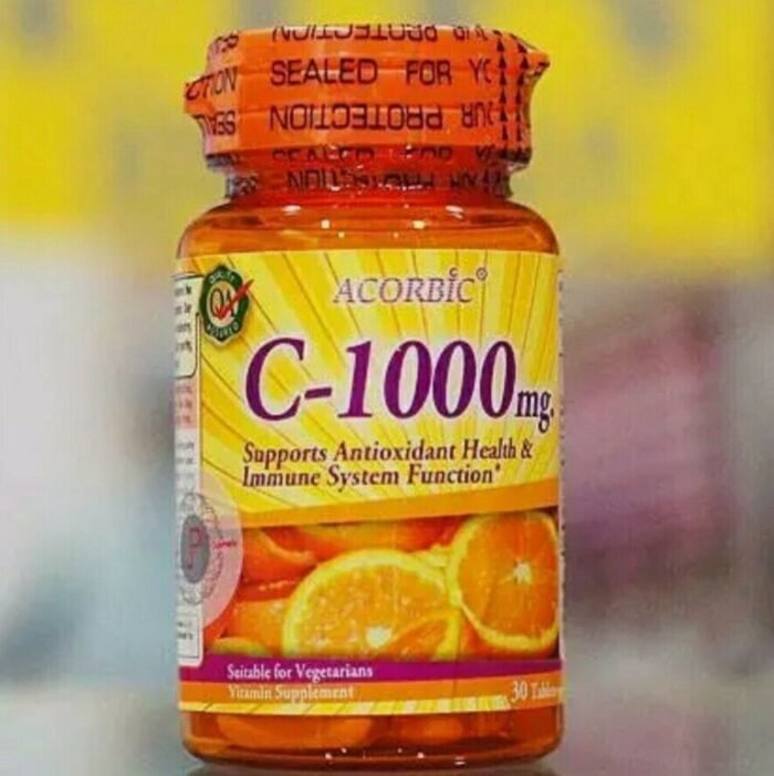 ACORBIC Vitamin C-1000 mg Mineral Antioxidant Immune Health Vegetarian 30 tablets