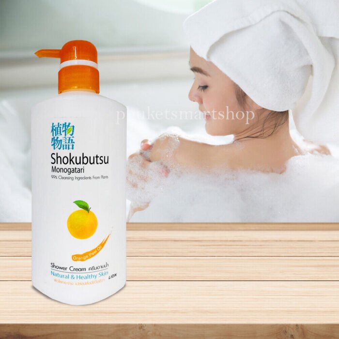 ⁦Shokubutsu Monogatari Shower Cream Orange Peel Oil 500 Ml⁩ - الصورة ⁦2⁩