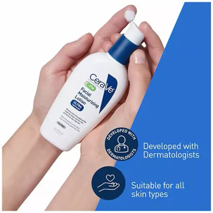 ⁦CeraVe PM Facial Moisturizing Lotion Utral Lightweight Oil Free⁩ - الصورة ⁦3⁩