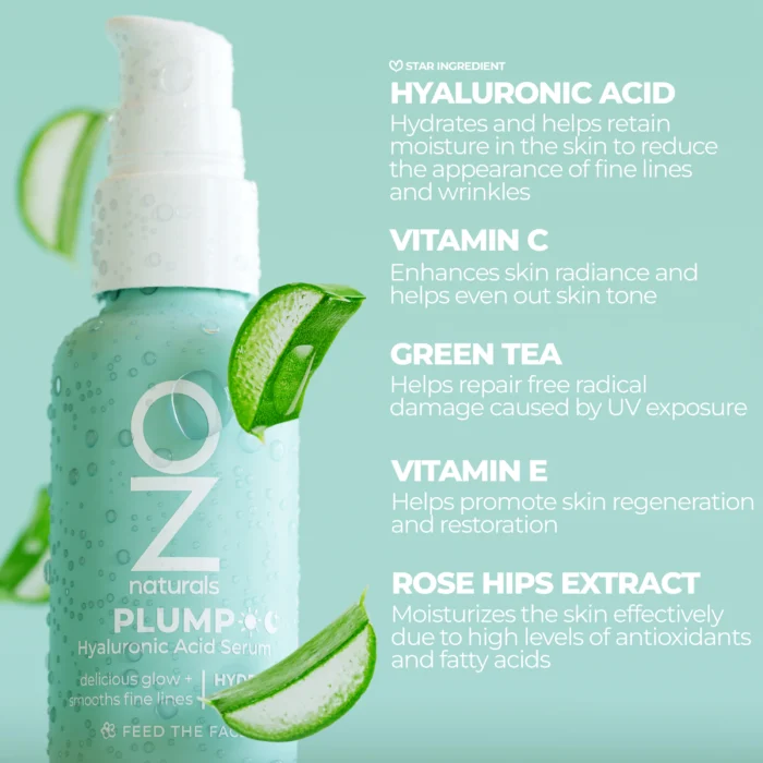 ⁦OZNaturals Plump Hyaluronic Acid Serum - Plumping and Hydrating Serum -⁩ - الصورة ⁦4⁩