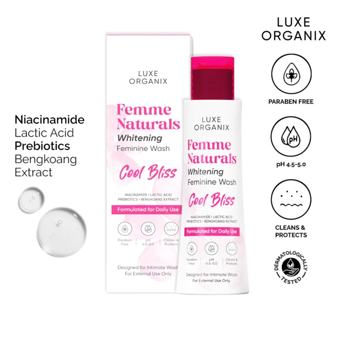 ⁦Luxe Organix Femme Naturals Cool Bliss Women's Skin Whitening Lotion 120ml⁩ - الصورة ⁦3⁩