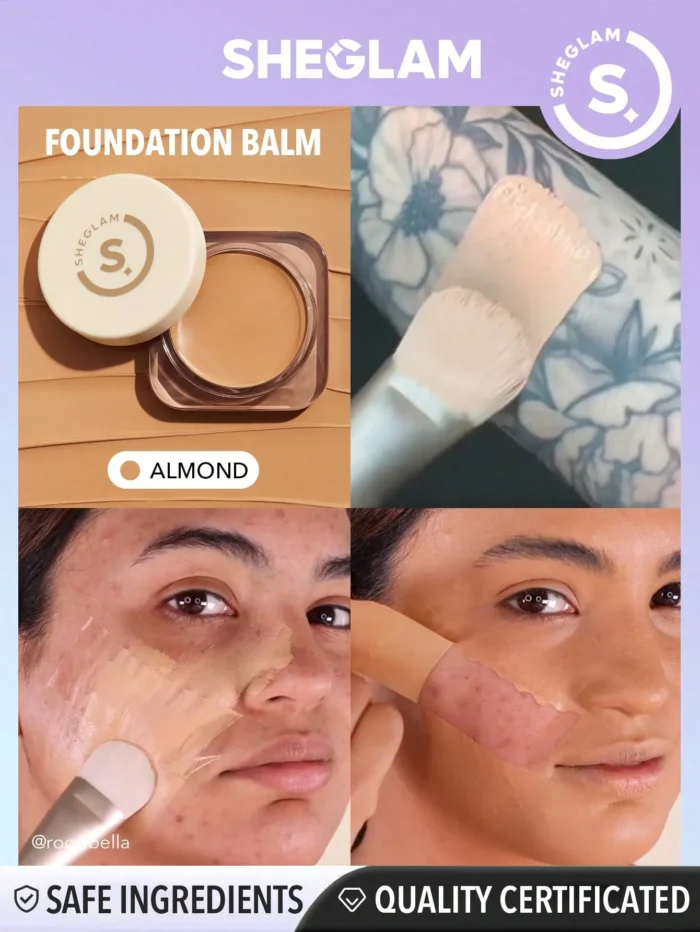 ⁦SHEGLAM Hydrating Cream Full Coverage Foundation Balm Long Lasting Concealer Face Foundation for Dry Skin⁩ - الصورة ⁦6⁩
