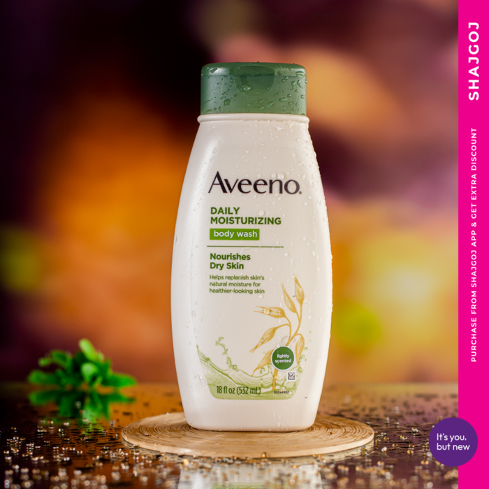 ⁦Aveeno Daily Moisturizing Body Wash for Dry Skin with Soothing Oat 532ml⁩ - الصورة ⁦2⁩