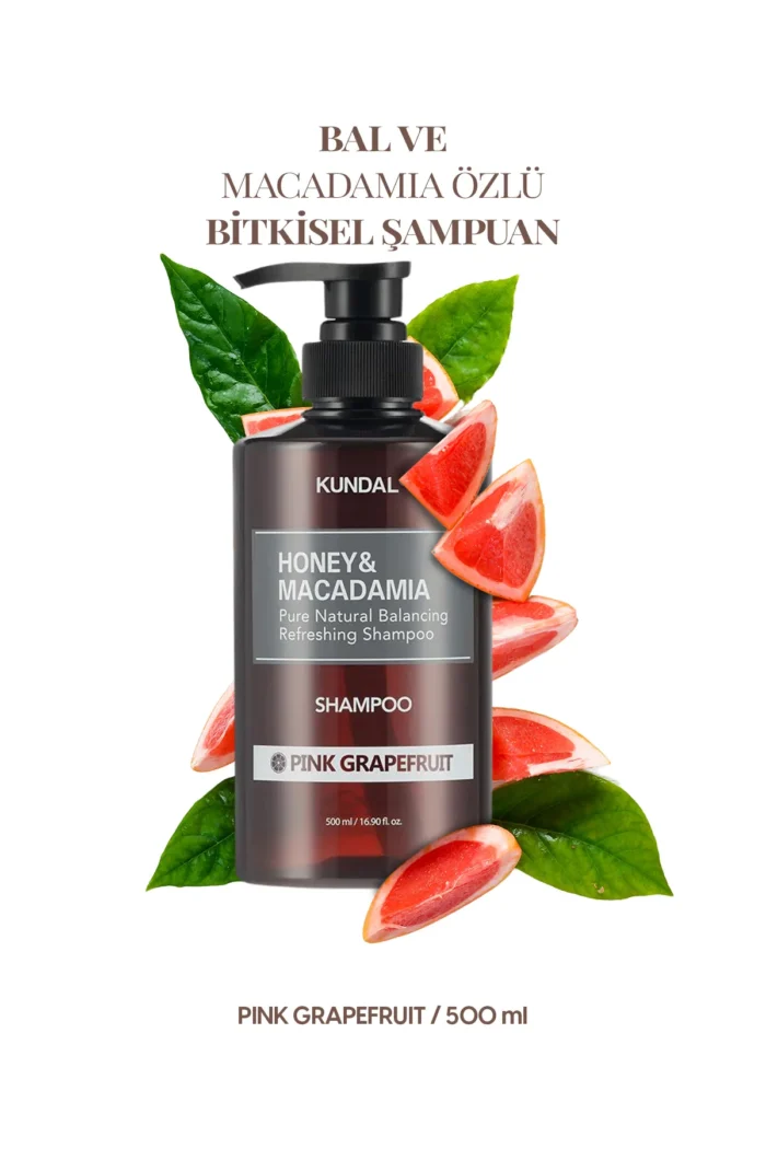 ⁦Kundal Pink Grapefruit Honey & Macadamia Nature Shampoo (500ml)⁩ - الصورة ⁦2⁩