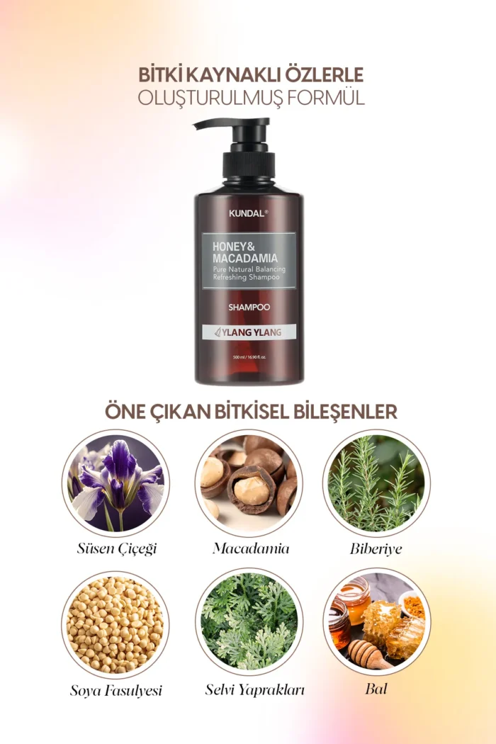 ⁦KANDAL YLANG YLANG Natural Honey & Macadamia Shampoo - Nourishing Anti-Breakage, 500ml⁩ - الصورة ⁦2⁩