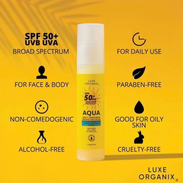 ⁦Lux Organics Aqua Daily Sunscreen 50 ml⁩ - الصورة ⁦2⁩