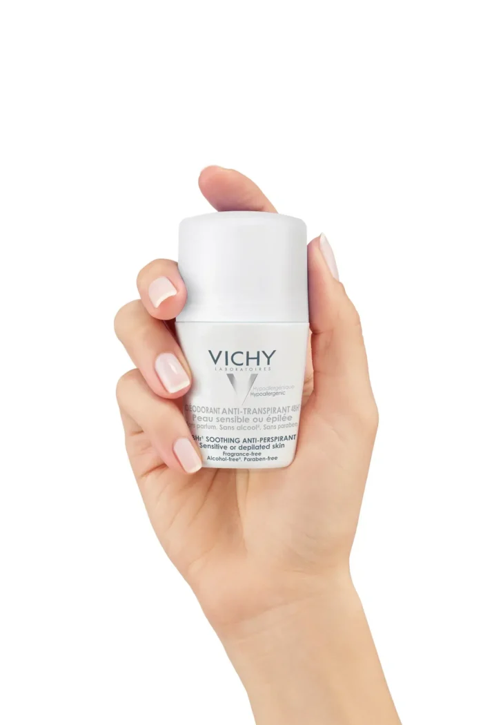 ⁦Vichy roll on deodorant for sensitive skin without perfume 50 ml⁩ - الصورة ⁦2⁩
