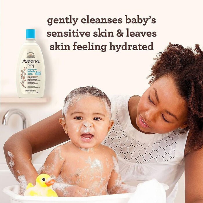 ⁦Aveeno Baby bubble wash for sensitive skin with oat extract⁩ - الصورة ⁦2⁩