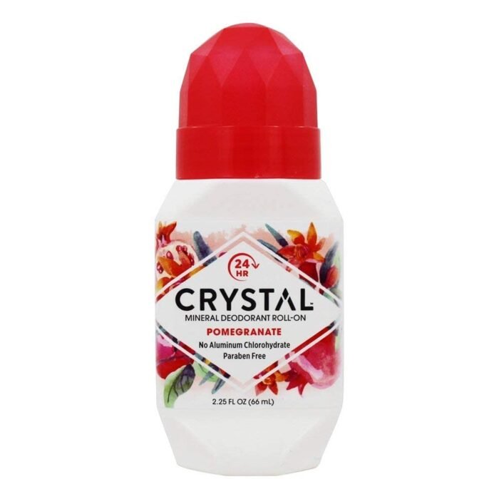 Crystal Body Deodorant, Natural Roll-On Deodorant, Pomegranate (66 ml)