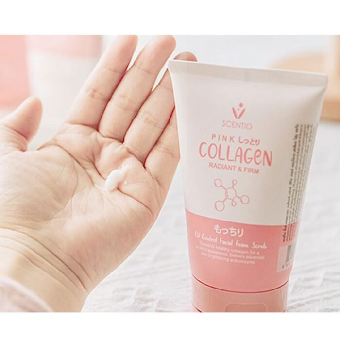 ⁦SCENTIO Pink Collagen Radiant & Firm Oil Control Facial Foam Scrub (100ml)⁩ - الصورة ⁦2⁩