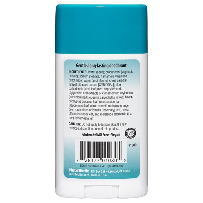 ⁦NutriBiotic, Deodorant, Tea Tree, 2.6 oz (75 g)⁩ - الصورة ⁦3⁩