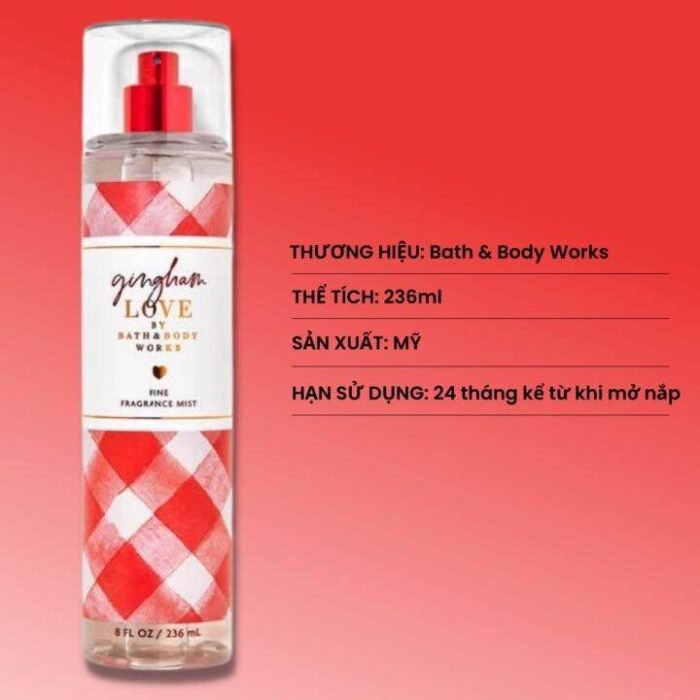 ⁦Bath&Body Gingham Love Fine Fragrance Mist⁩ - الصورة ⁦2⁩
