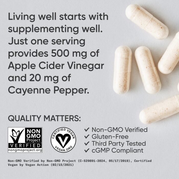 ⁦Fermented Apple Cider Vinegar 500 mg⁩ - الصورة ⁦4⁩