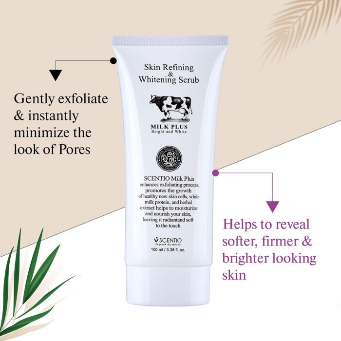 ⁦SCENTIO MILK PLUS SKIN REFINING & WHITENING SCRUB 100ml⁩ - الصورة ⁦4⁩