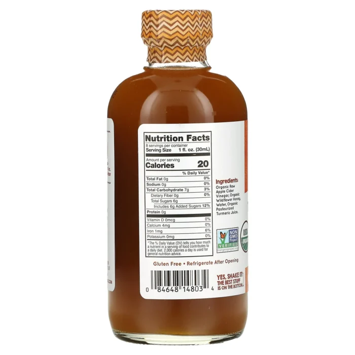 ⁦Vermont Village, Apple Cider Vinegar, Turmeric & Honey, 8 fl oz⁩ - الصورة ⁦2⁩