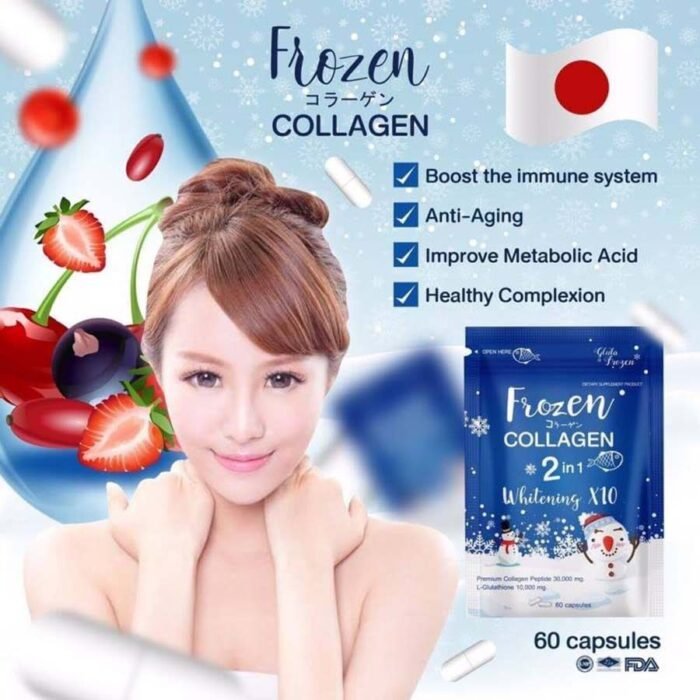 ⁦Frozen Collagen 2 in 1 Premium Collagen Peptide & Glutathione, 60 Capsules⁩ - الصورة ⁦3⁩
