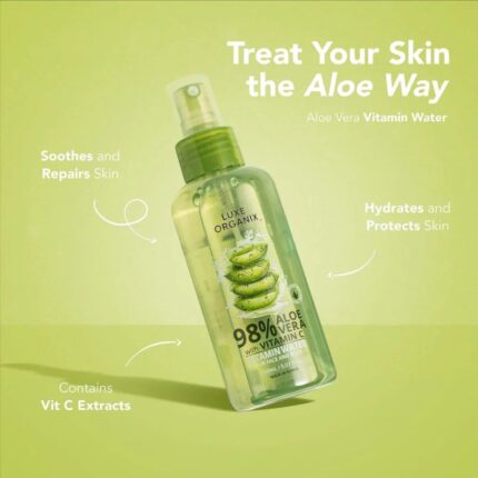 luxe organix aloe vera vitamin c water for face and body