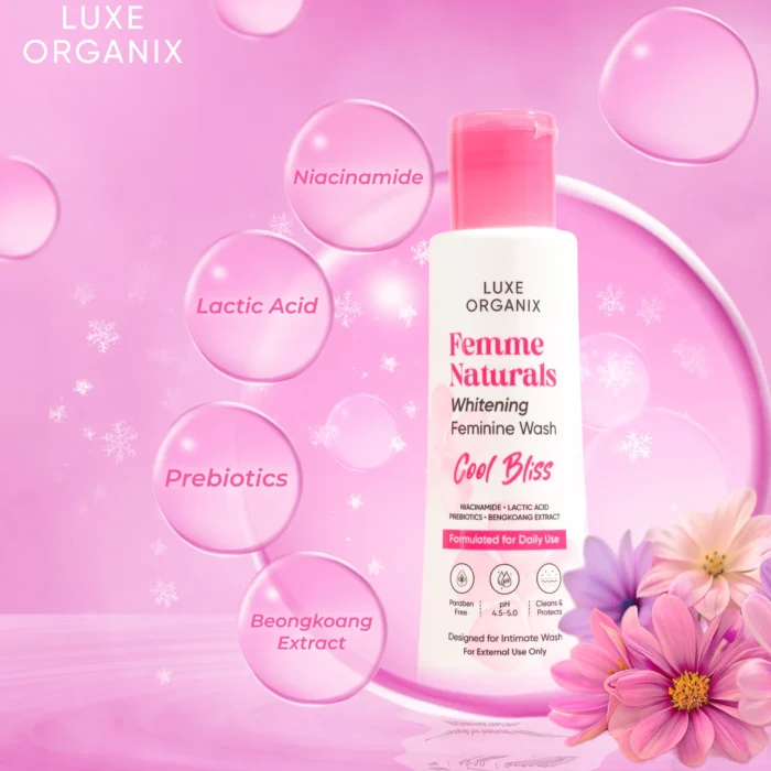 ⁦Luxe Organix Femme Naturals Cool Bliss Women's Skin Whitening Lotion 120ml⁩ - الصورة ⁦2⁩