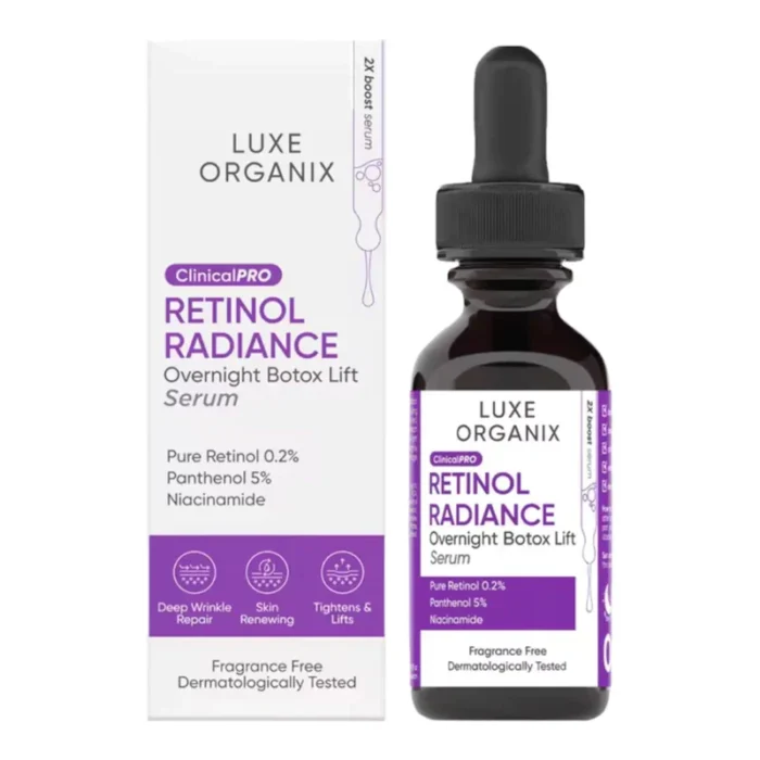 Luxe Organix, Clinical Pro Retinol Radiance Botox Night Lifting Serum, 30ml