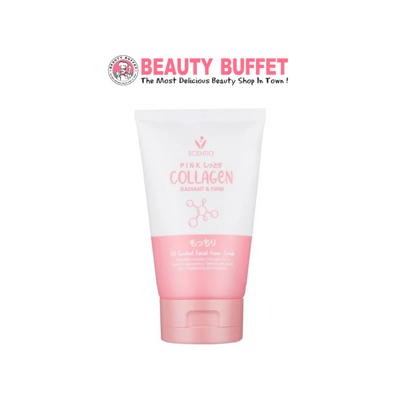 SCENTIO Pink Collagen Radiant & Firm Oil Control Facial Foam Scrub (100ml)