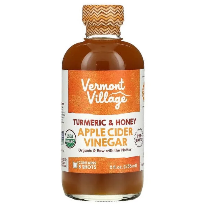 Vermont Village, Apple Cider Vinegar, Turmeric & Honey, 8 fl oz