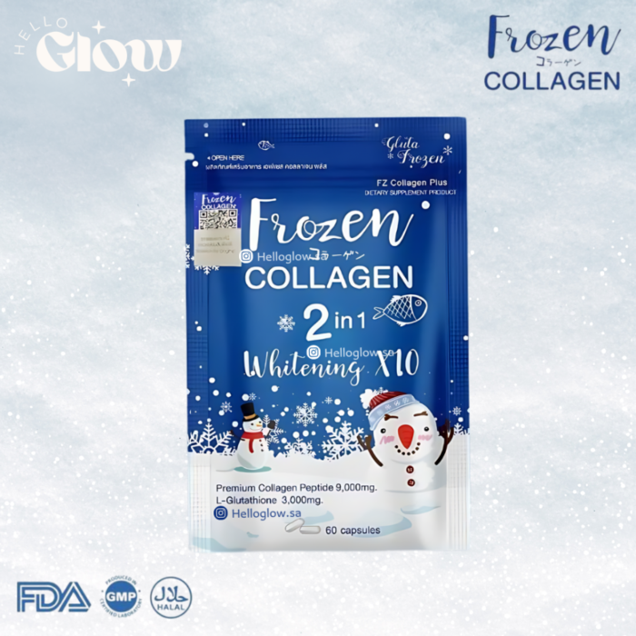 Frozen Collagen 2 in 1 Premium Collagen Peptide & Glutathione, 60 Capsules