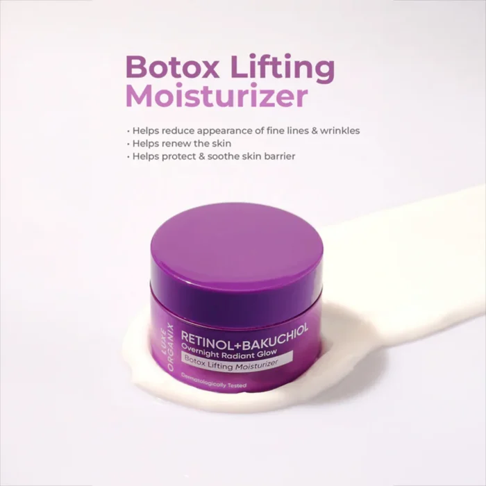 ⁦Luxe Organix, Retinol + Bakuchiol Overnight Radiant Glow Botox Lifting Moisturizer 50g⁩ - الصورة ⁦3⁩