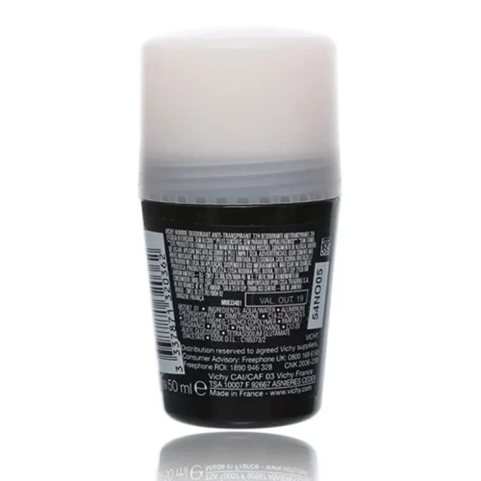 ⁦Vichy deodorant and antiperspirant roll-on for men 72 hours 50 ml⁩ - الصورة ⁦2⁩
