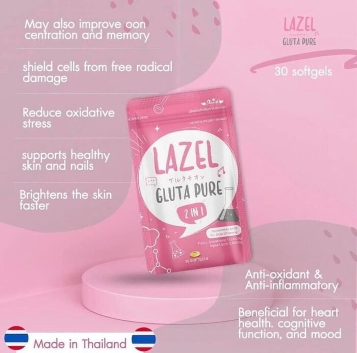 ⁦Lazel Gluta Pure 2 in 1 Skin Whitening Softgel⁩ - الصورة ⁦4⁩