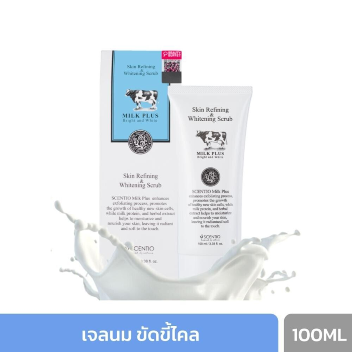 ⁦SCENTIO MILK PLUS SKIN REFINING & WHITENING SCRUB 100ml⁩ - الصورة ⁦2⁩