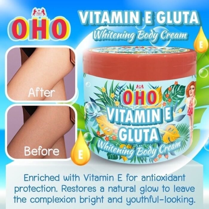 ⁦OHO VITAMIN E GLUTA Whitening Body Cream 300g⁩ - الصورة ⁦2⁩