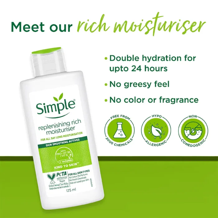 ⁦Simple Replenishing Rich Moisturizer - 125ml⁩ - الصورة ⁦4⁩