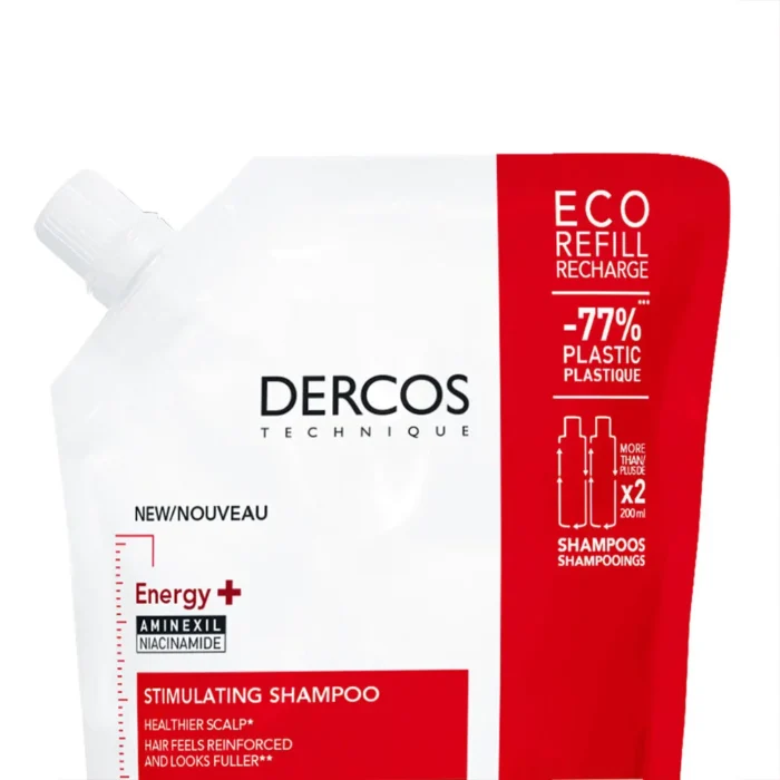 ⁦Vichy Dercos Eco-recharge Energy+ Anti-Hair Loss Stimulating Shampoo with Aminexil 500ml⁩ - الصورة ⁦3⁩