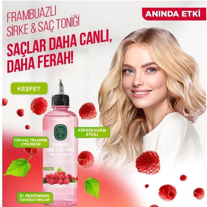 ⁦Eyüp Sabri Tuncer Frambuazlı Sirke & Saç Toniği 500 ml X 6 Adet - HAIR TONIC⁩ - الصورة ⁦2⁩