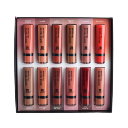 Rouge Velvet - 12 Piece Set of Solid Color MATTE Lipsticks from Rose Berry