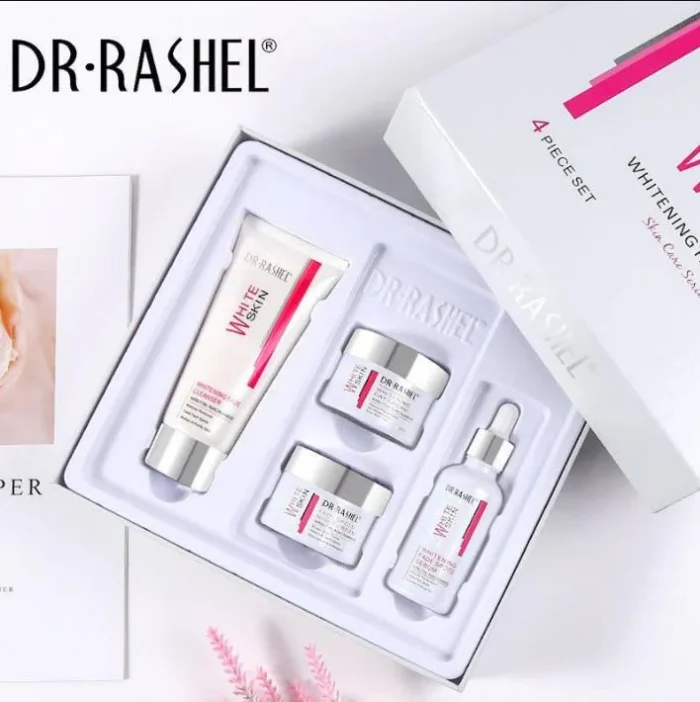 Dr.Rashel 4 PC Set Whitening Fade Dark Spots Skin Care Whitening Solution Series DRL