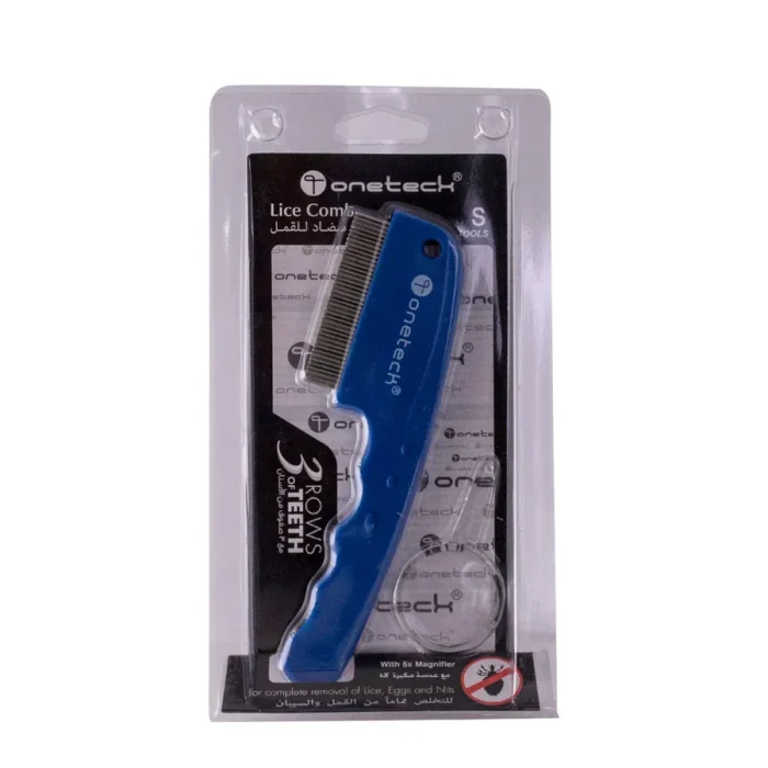 3-row tooth comb against lice Onetech | blue