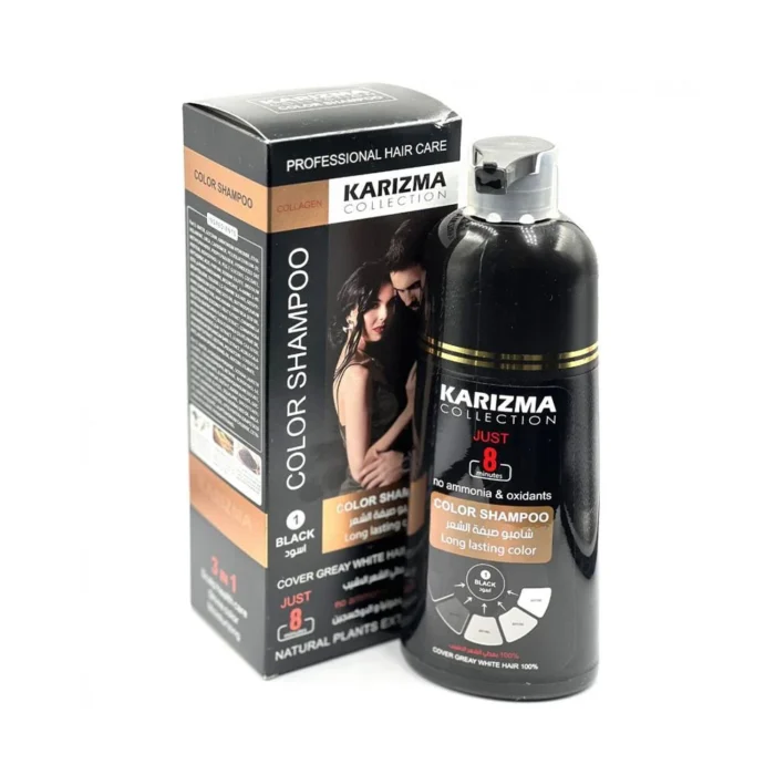 Karizma Collection Color Shampoo Long Lasting Color 1 Black- 400ml